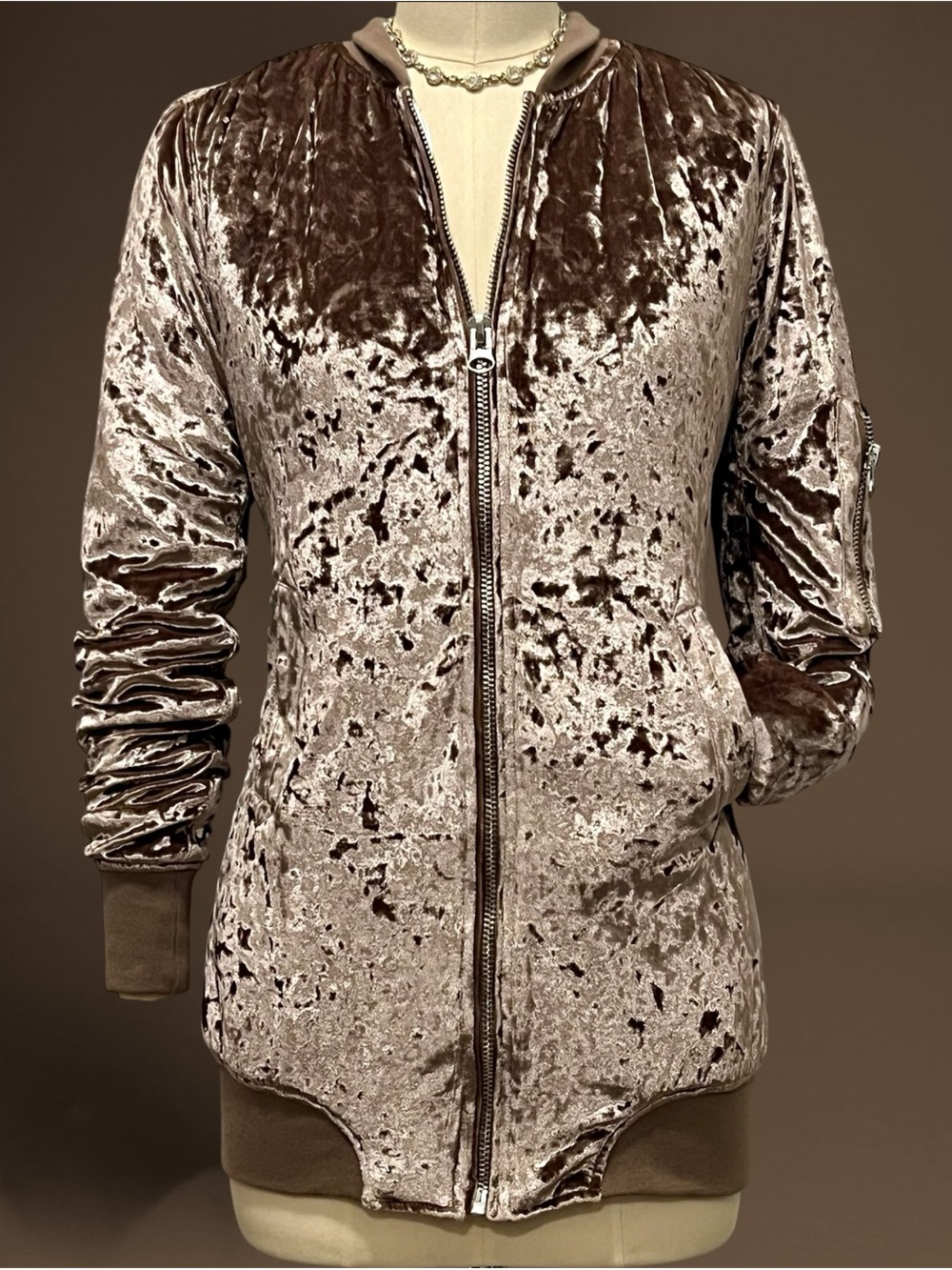 Dolls Kill Velvet Oversized Bomber Jacket